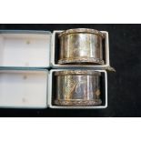 2x boxed silver napkin rings