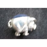 Silver pig pin cushion