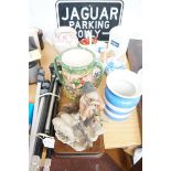 Collection of ceramics to include a jaguar sign