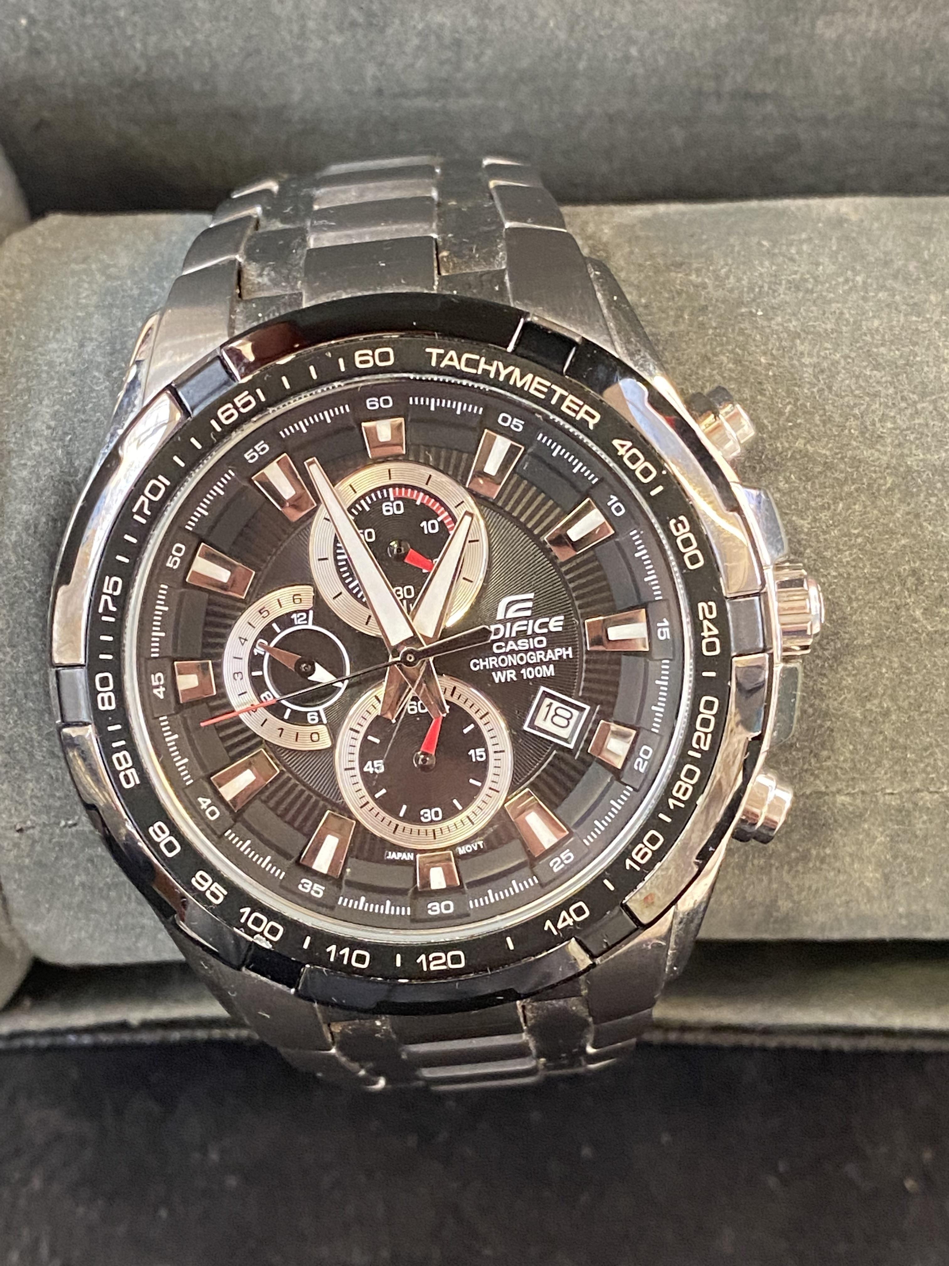 Edifice Casio chronograph wristwatch with date pp