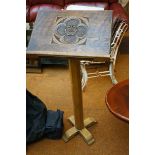 Carved oak lectern with inscription 1928 Bank stre