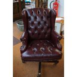Buttoned swivel office chair leatherette - Tears t