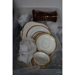 Box to include Ainsley crystal ware & others