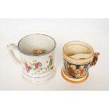 Victorian frog mug(badly restored) & moustache ste