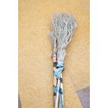 3x African witches broom sticks & walking cane