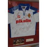 2004 Copa Del Rey final team signed shirt by the winners Real Zaragoza framed with associated pictur