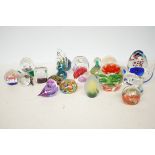 Collection of paperweights to include Caithness