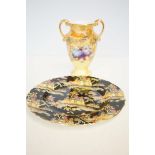 Royal Winton plate together with hand painted vase