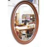 Large oval bevvelled edwardian mirror