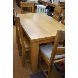Excellent quality solid oak dining table and 6 cha