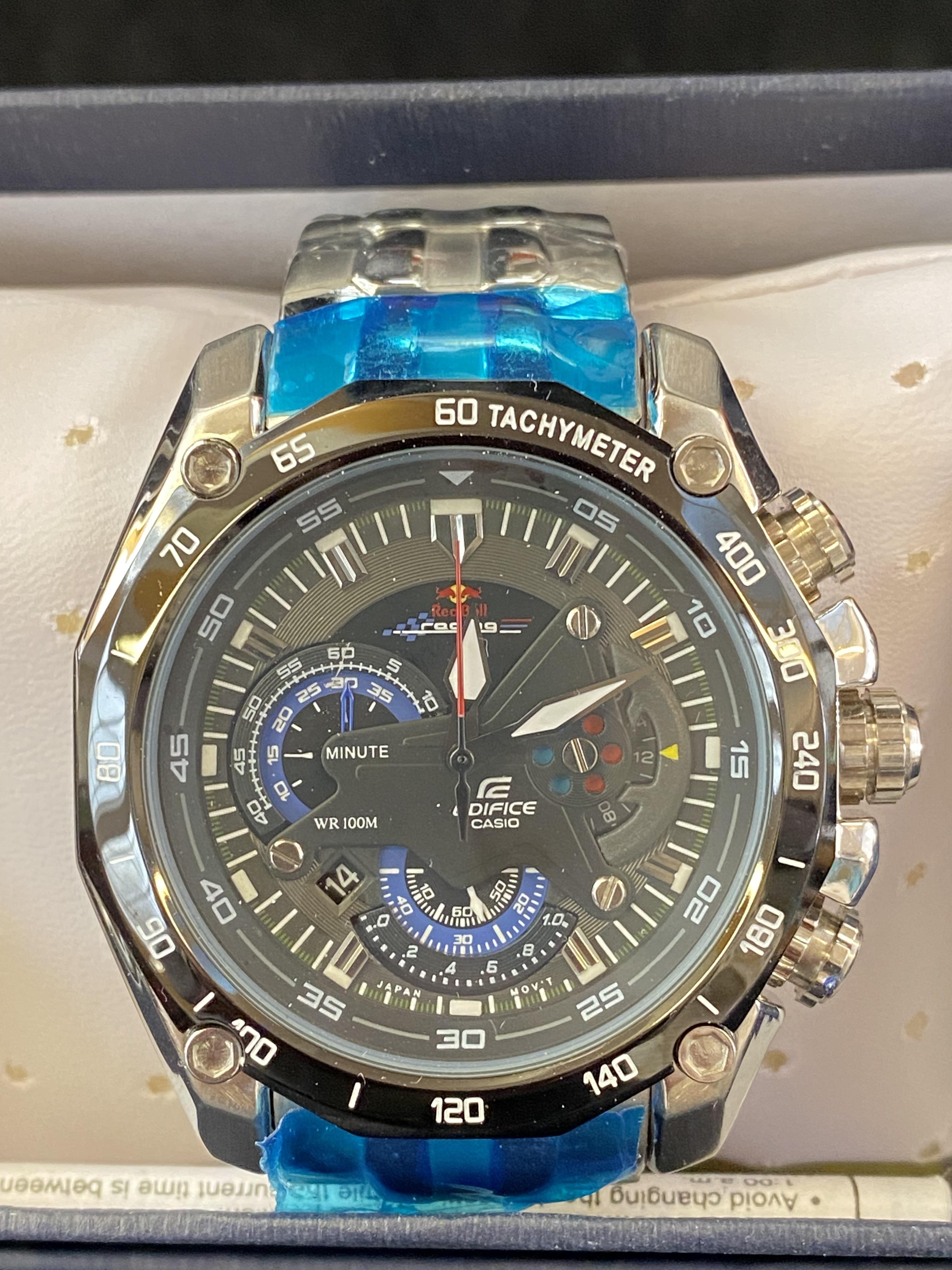 Edifice Casio chronograph wristwatch boxed as new