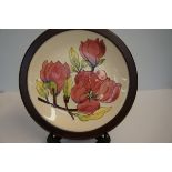 Framed Moorcroft plaque magnolia