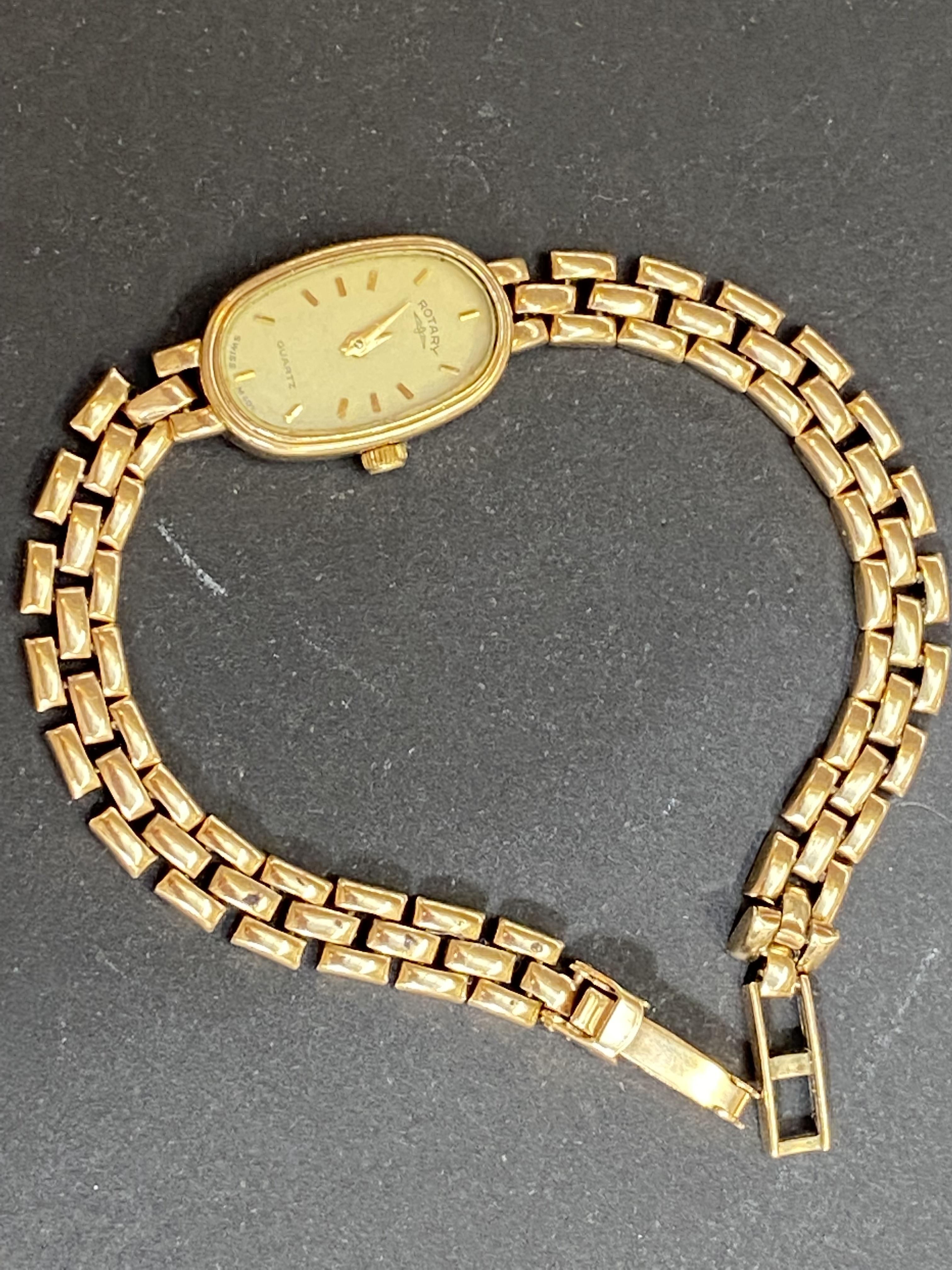 9ct Gold case & strap Rotary cocktail watch Total