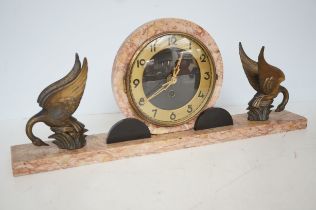 Art deco marble mantle clock