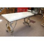 An american marble veneered top antelope table & m