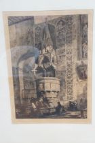 Axel H Haig - An original etching The Pulpit At Ve