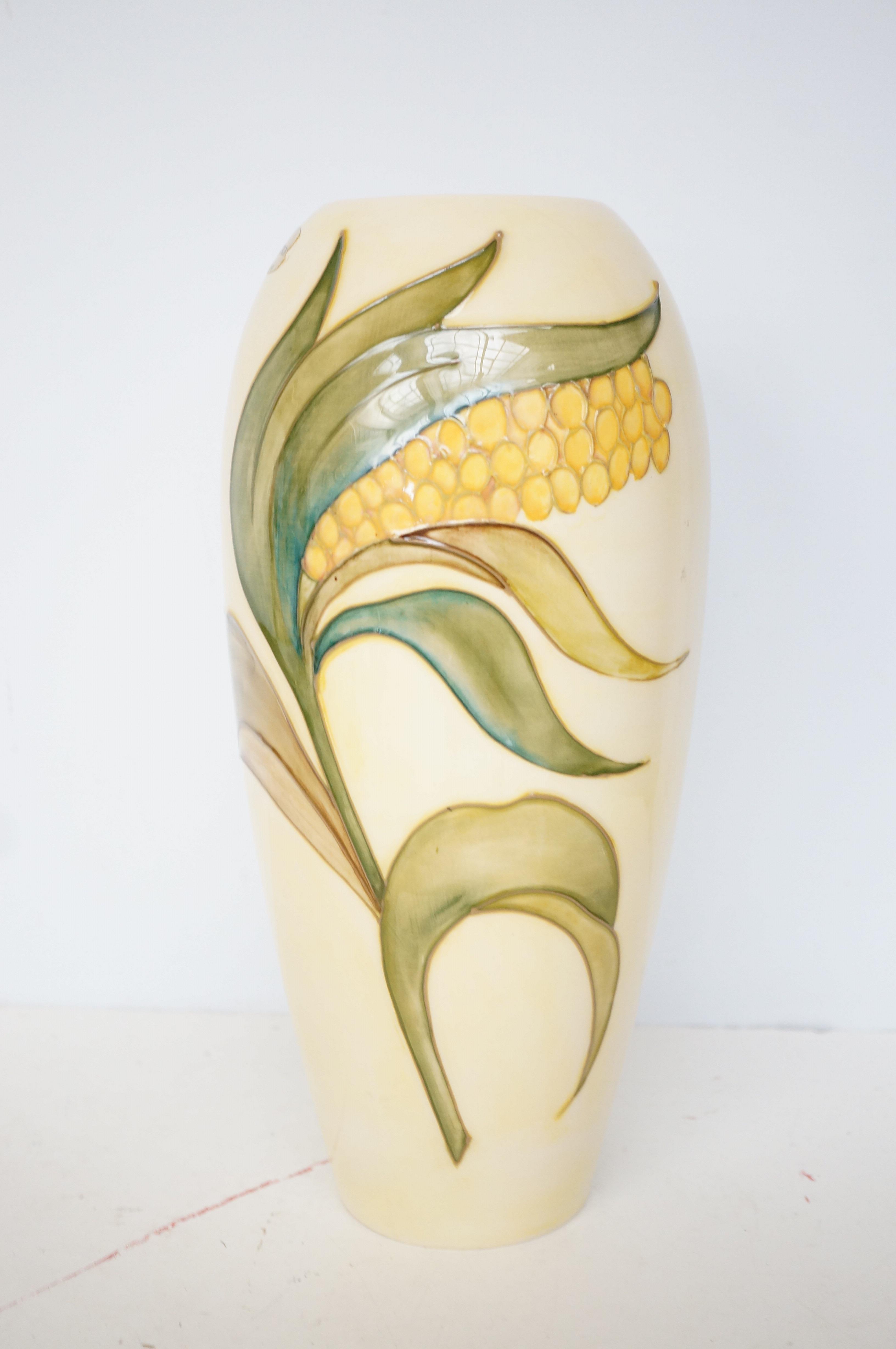 Walter Moorcroft large vase corn pattern