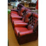 Chesterfield style deep buttoned 3 seater sofa & 2