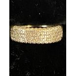 9ct Gold ring set with diamonds Weight 2.6g Size O