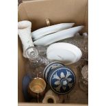Mixed box of glass & ceramics to include Wedgwood