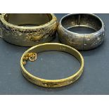 18ct rolled gold bangle with 2 other bangles