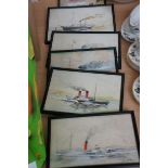 Collection of 6 watercolours signed John Williams