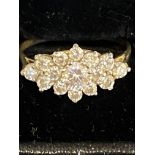 9ct Gold ring set with cz tones Weight 2.1g Size Q