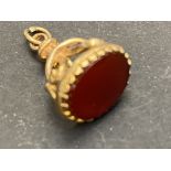 9ct gold fob with hardstone