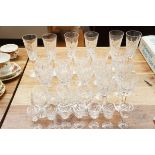 Collection of 28 Waterford crystal glasses
