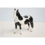 Beswick black & white pinto pony horse