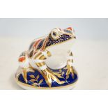 Royal crown derby frog with gold stopper