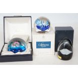 3x Caithness paperweights boxed
