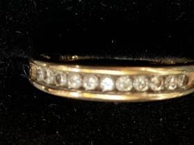 9ct Gold ring set with diamonds Size P