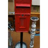 ER postbox on stand with key (very good condition)