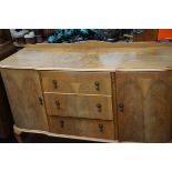 Good quality 3 drawer sideboard - walnut veneer