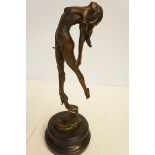 Bronze Dancer on marble base signed Height 40 cm