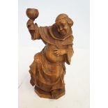 Black forrest wooden carving of a merry monk Heigh