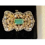 18ct gold emerald & diamond dress ring