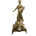 Large spelter french clock Height 83 cm