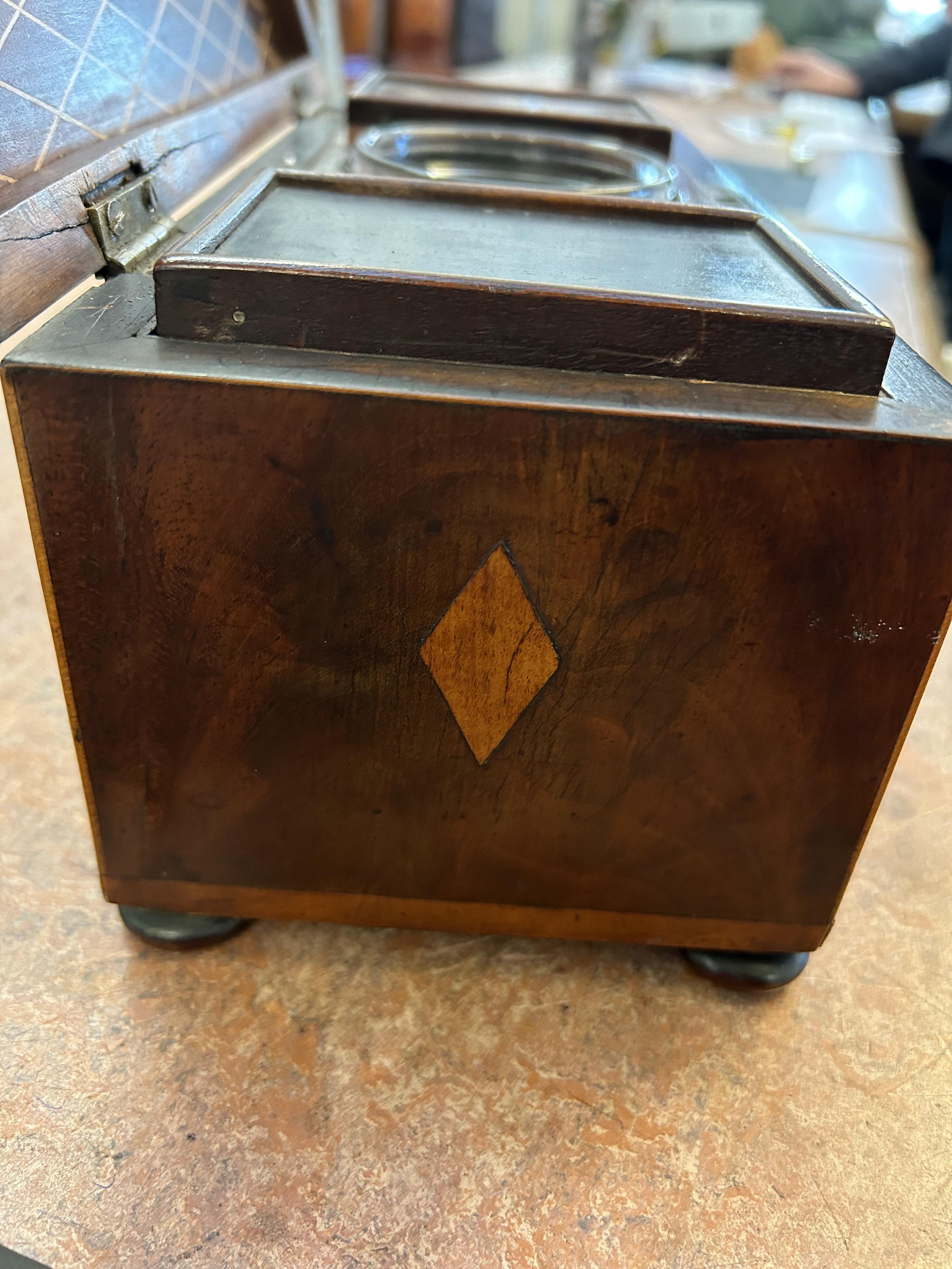 Wooden lined tea caddy - Image 2 of 6