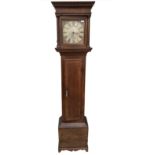 18th century oak long case clock, 30 hour movement