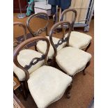 Set of 5 victorian ballon back chairs