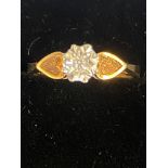 9ct Gold ring set with diamond Weight 2.4g Size O