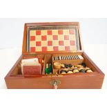 Vintage boxed gaming set to include Dominos, chess