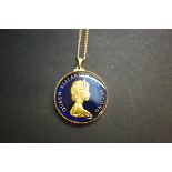 Queen Elizabeth II 1983 Falkland island pendent on