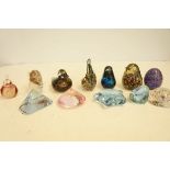 Collection of art glass paper weights