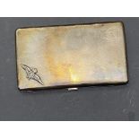 Silver cigarette case with RAF badge Total weight