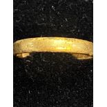 22ct Gold wedding band Weight 2.6g Size T