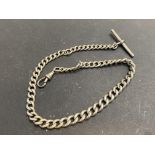 Silver albert chain with T-bar