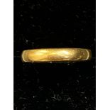 22ct gold Wedding band Weight 3.8g Size M